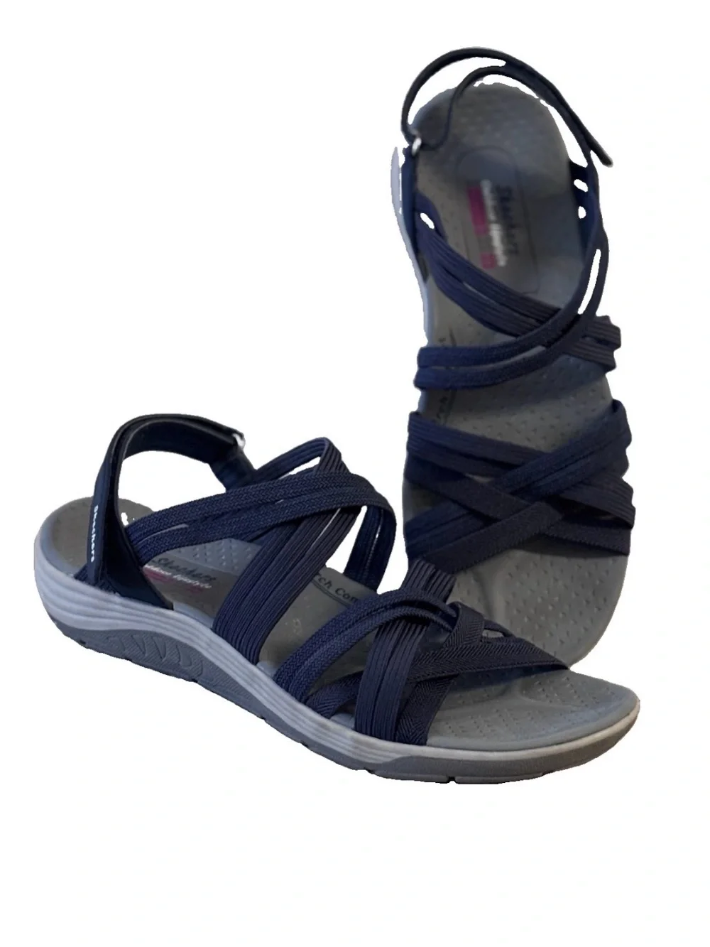 Skechers Reggae Navy Strappy Sandals Size 9.5 EUC